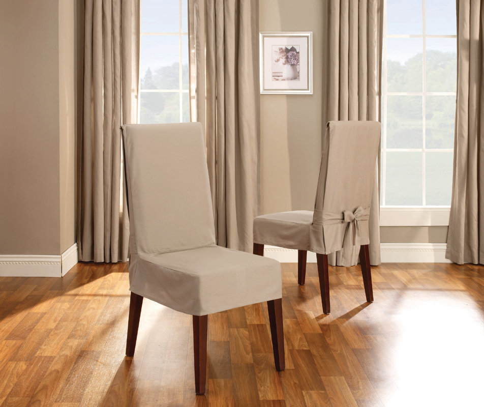 Sure Fit Cotton Duck Full Length Dining Room Chair Slipcover & Reviews